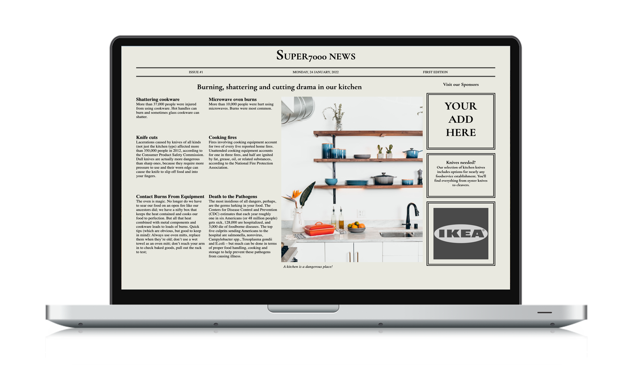 Mockup of Newspaper on 15 inch Macbook Pro